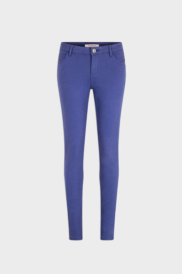 Morgan Low rise skinny trousers Purple