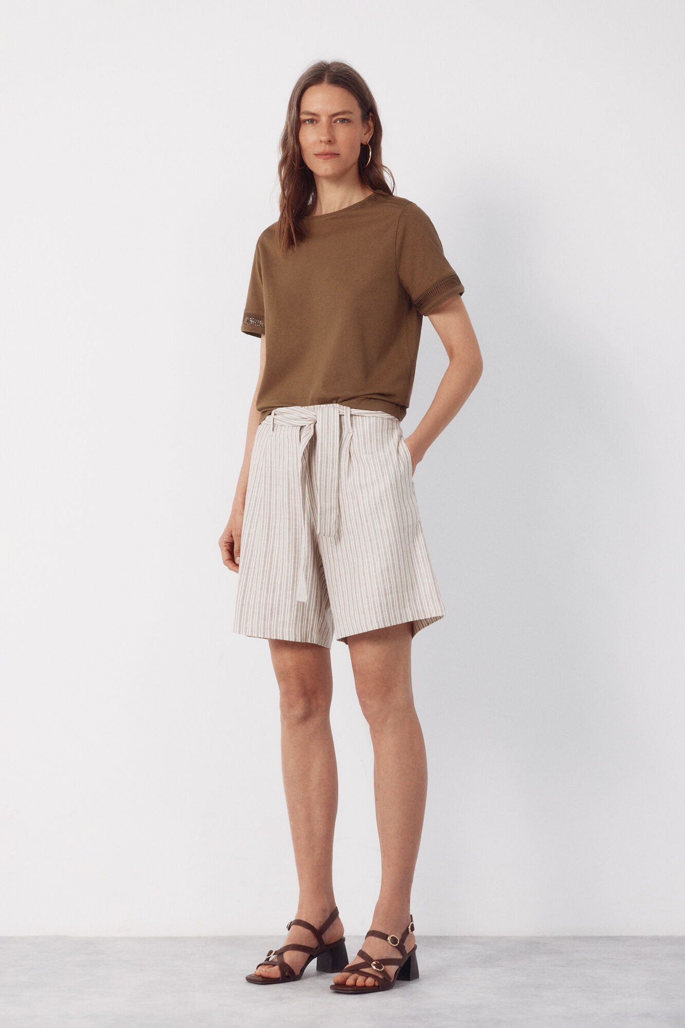 Cortefiel Hemstitch detail t-shirt