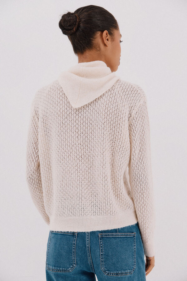 Cortefiel Chaqueta pañuelo punto Marfil