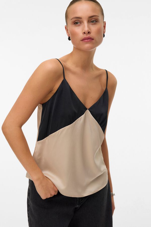 Vero Moda Top acetinado de al&ccedil;as Preto