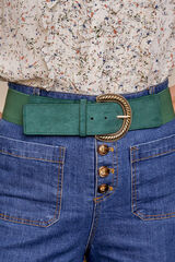 Cortefiel Elasticated metal buckle belt  Turquoise