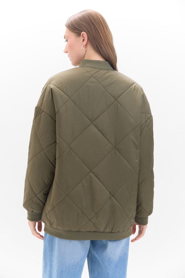 Cortefiel Padded bomber jacket Kaki