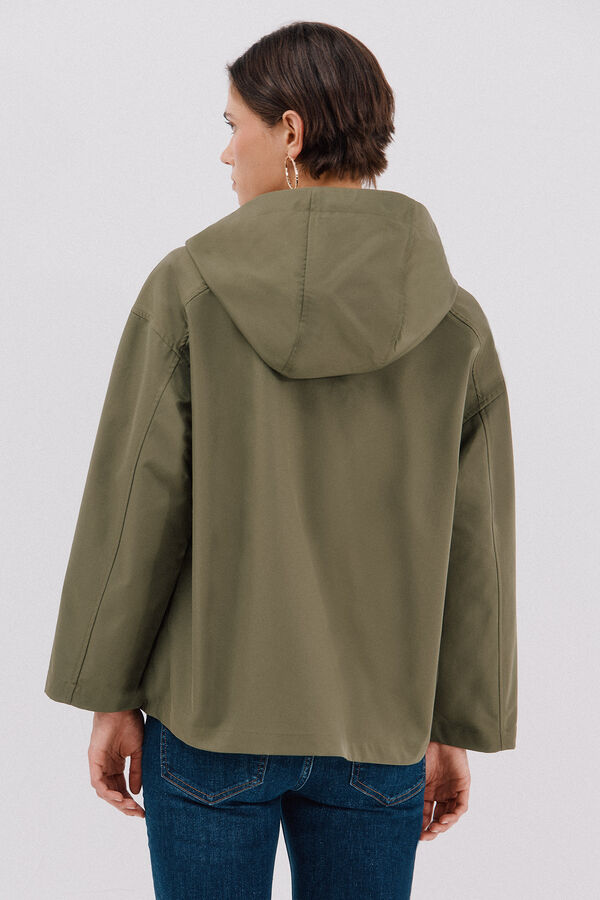 Cortefiel Short jacket with snap buttons Kaki