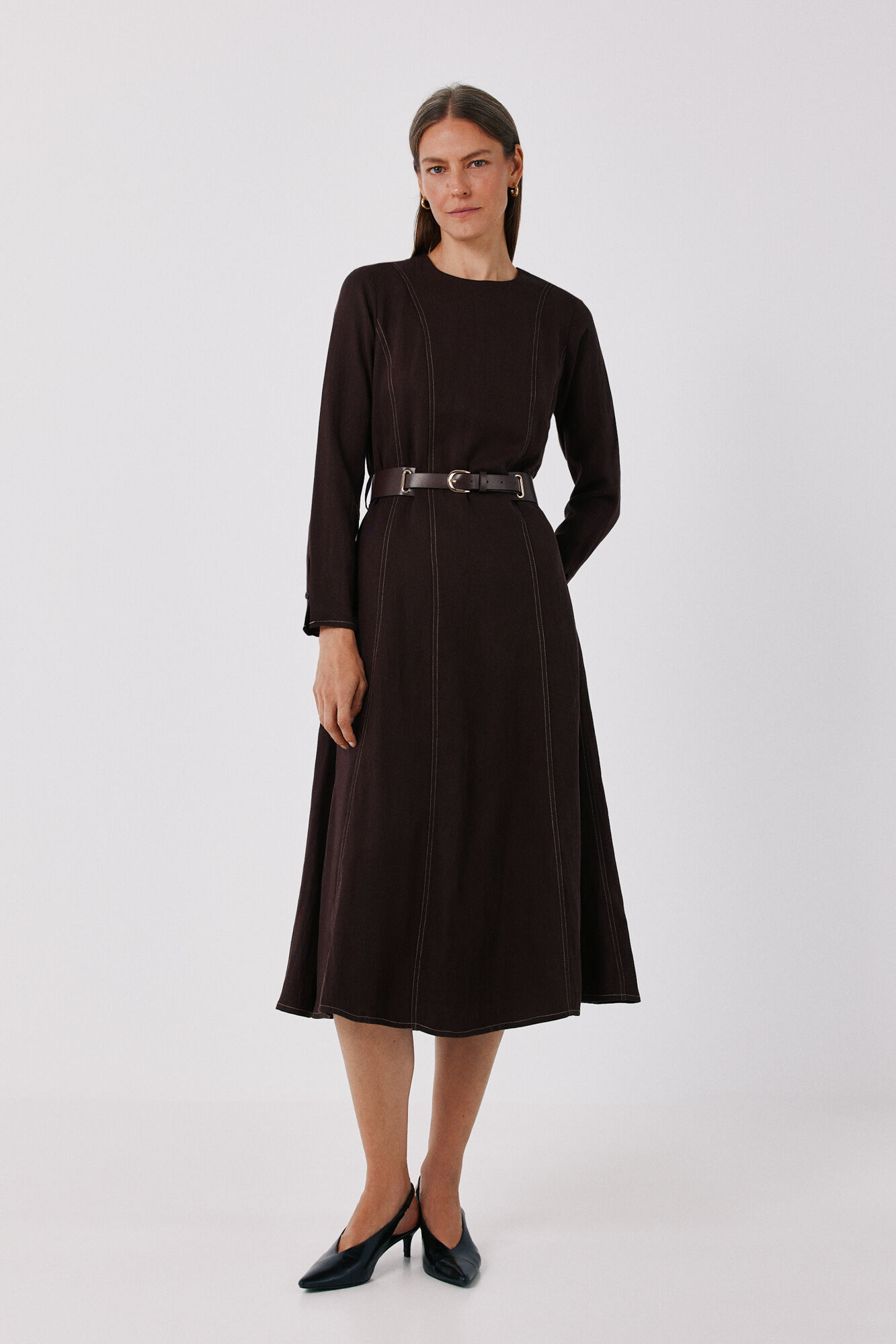 Cortefiel Long dress with seams