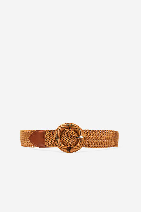 Cortefiel Wide braided belt Brown