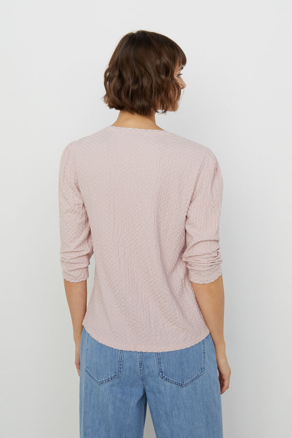 Cortefiel Camiseta textura pico Pink