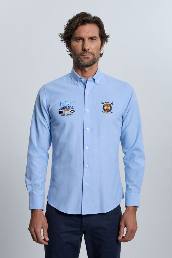 Valecuatro Camisa bordada Espanha azul claro Azul