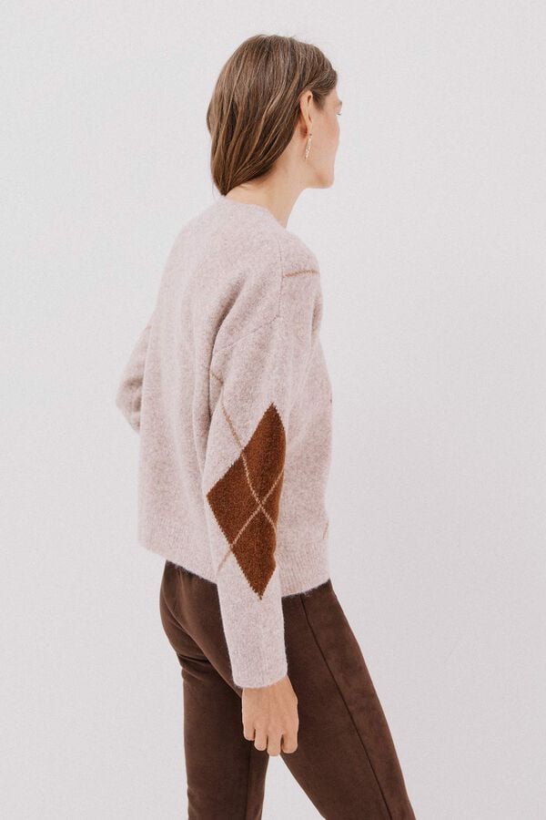 Cortefiel Diamond jersey-knit jersey Beige