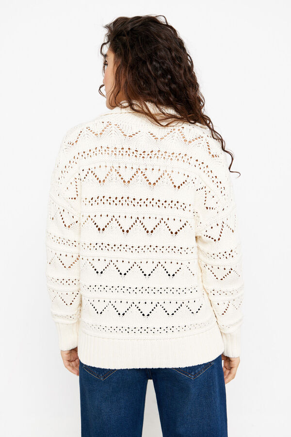 Cortefiel Polo-neck jumper Ivory