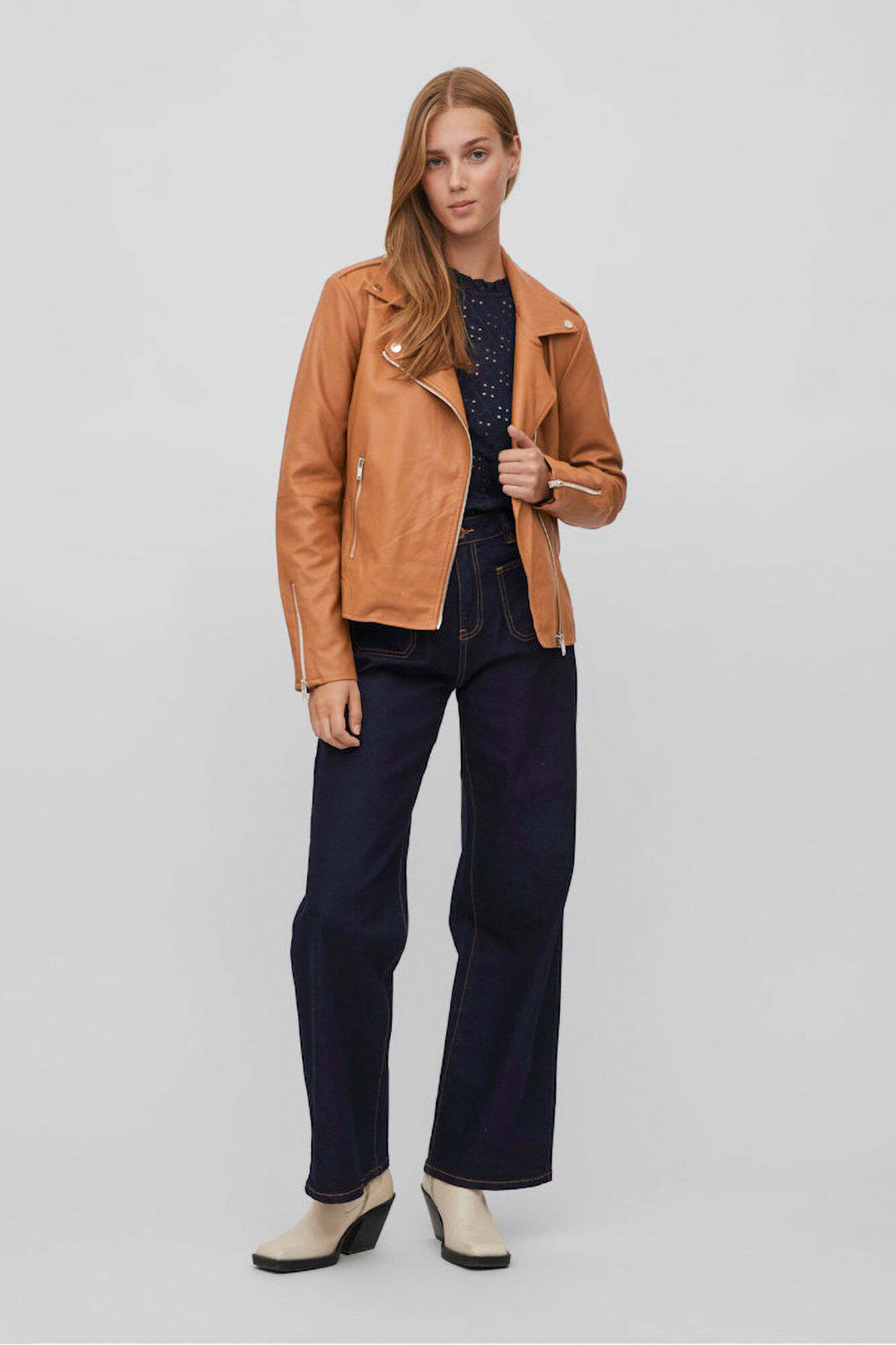 Vila Casaco motard em pele sint&eacute;tica