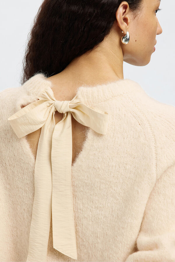 Selected Camisola de la&ccedil;ada de alpaca Tostado