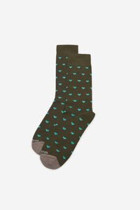 Cortefiel Valentine's Day motif socks Kaki