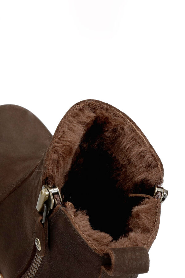 Panama Jack Botim de mulher com salto em pele nobuck Castanho