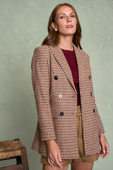 Polín Et Moi Blazer xadrez Hatty Castanho