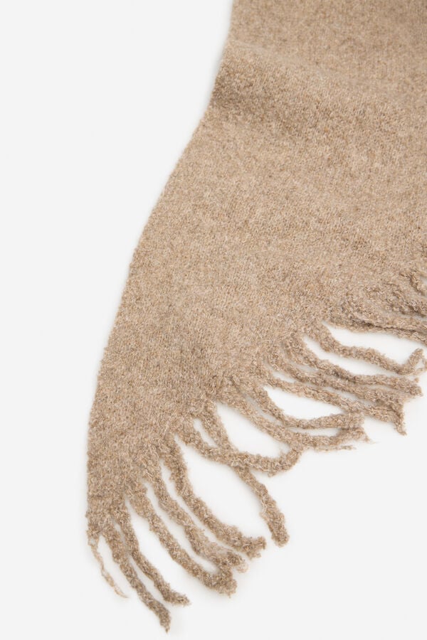 Cortefiel Fringed poncho Nude