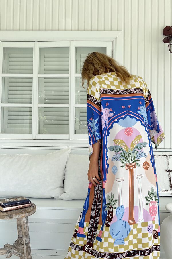 Jaase Vestido comprido caftan Multicolorido