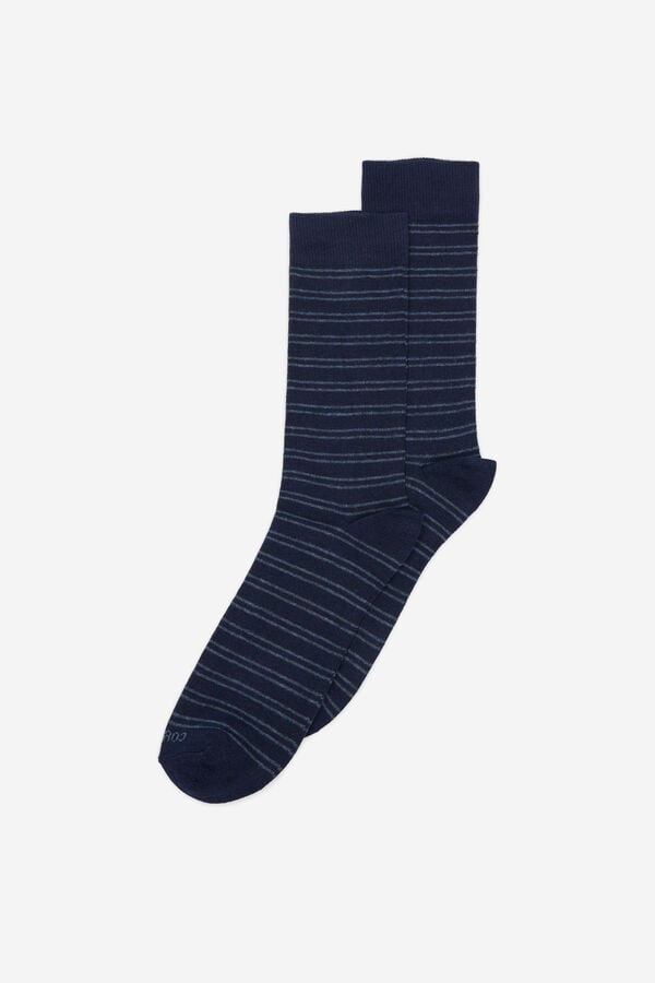 Cortefiel Micro stripe socks Navy