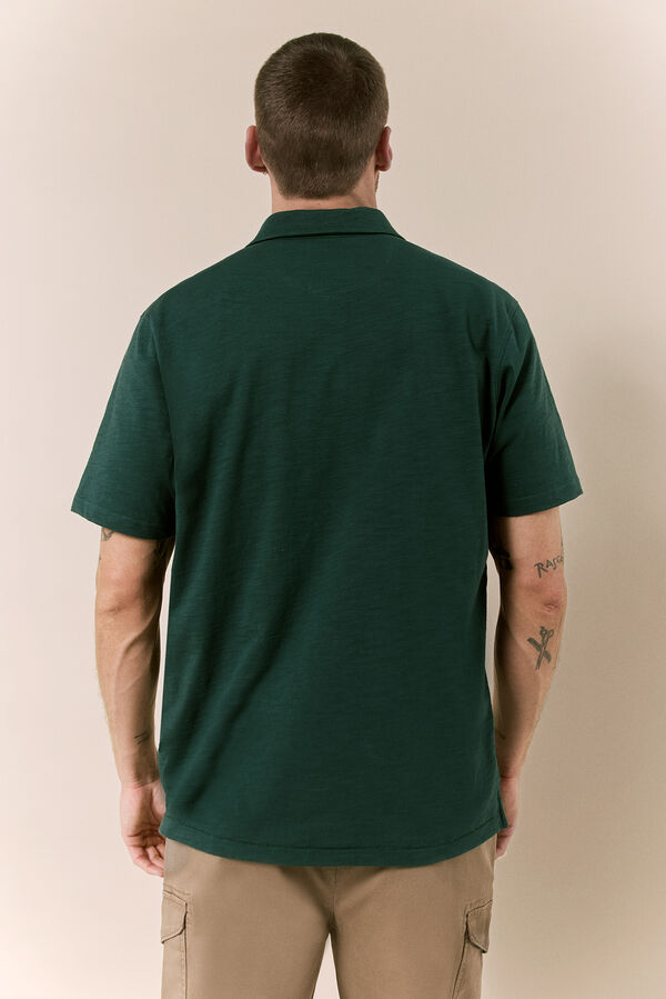 OOTO Polo lavado bordado avi&atilde;o Verde