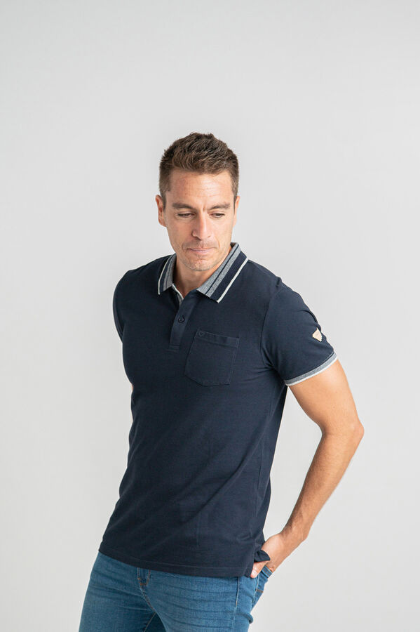 Privata Basic 100% cotton piqué polo shirt Navy