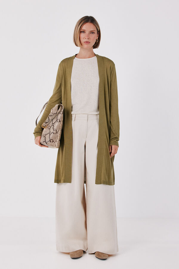 Cortefiel Fine knit jacket Green