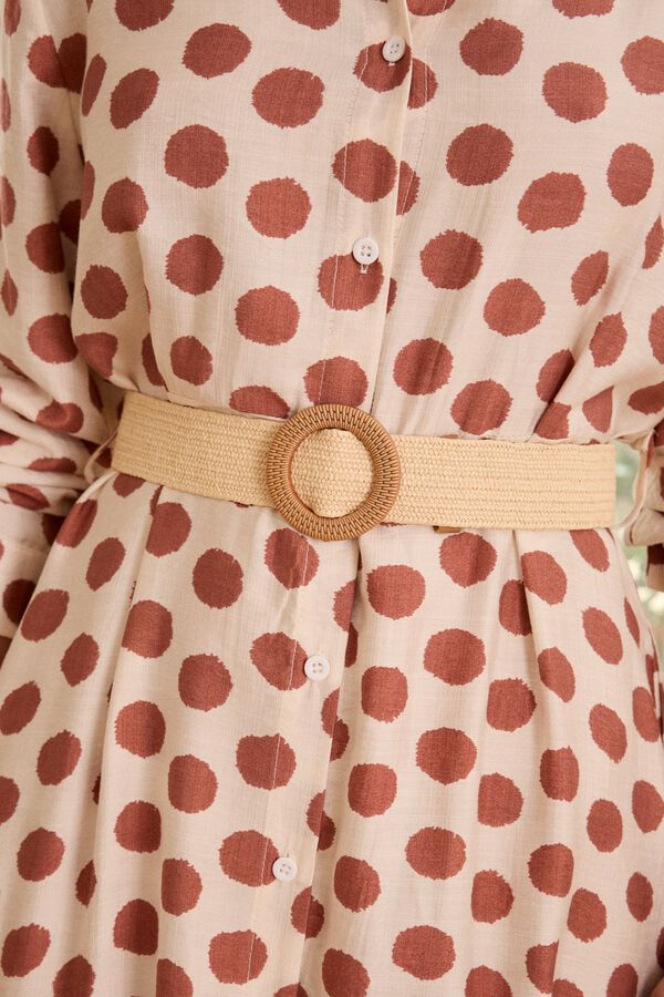 Pol&iacute;n Et Moi Vestido de bolinhas Irati Tostado