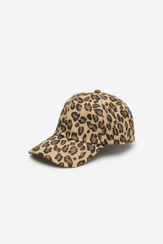 Gorra estampada efecto leopardo