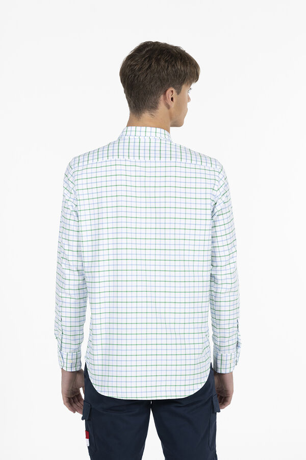 Cortefiel Checked two-tone Oxford shirt Printed green