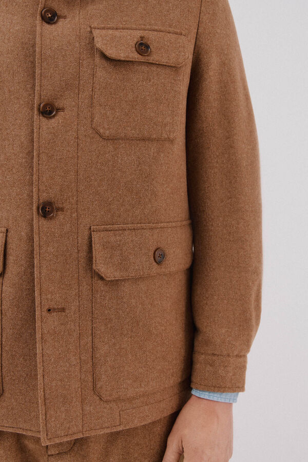 Cortefiel Camel wool overshirt Camel