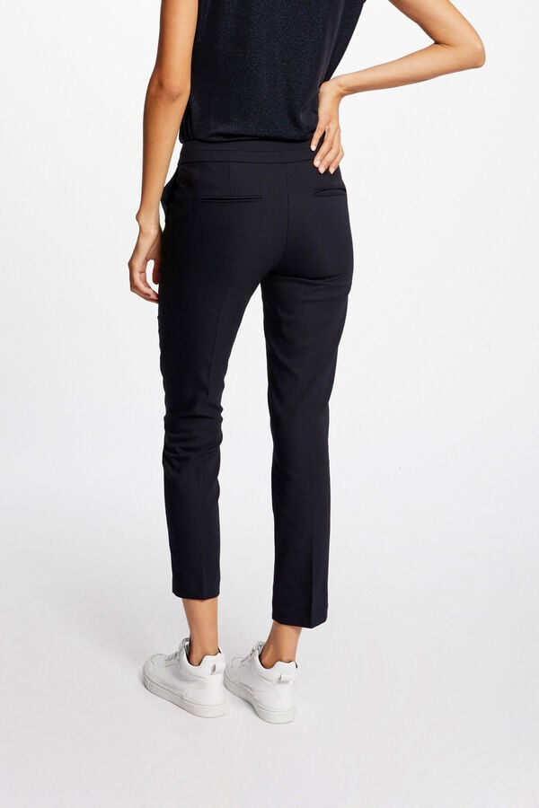 Cortefiel Straight cropped retro city trousers Navy