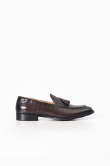 PuroEGO Printed leather tassel loafer Brown