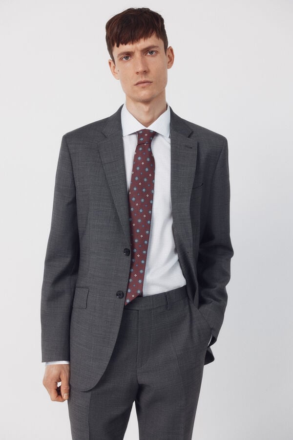 Cortefiel Blazer dynamic gray structure Dark grey