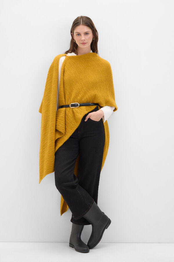 Cortefiel Capa assim&eacute;trica de malha Dourado