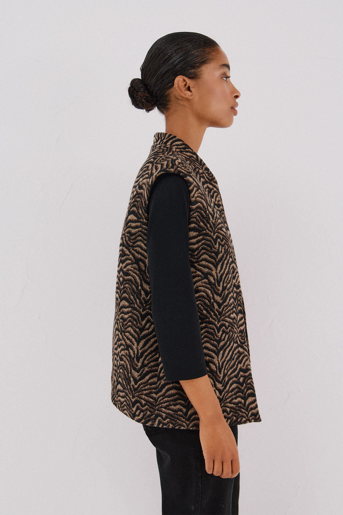 Cortefiel Animal print fabric vest