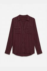 Vero Moda Fluid shirt with metallic stripes Maroon