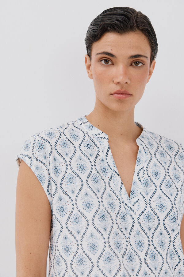 Cortefiel Openwork  knit  t-shirt Multicolour
