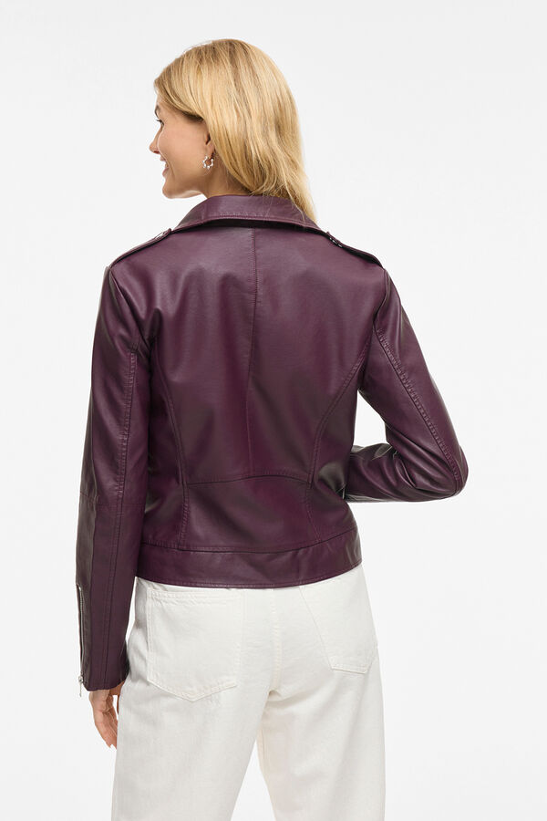 Vila Chaqueta biker polipiel Morado