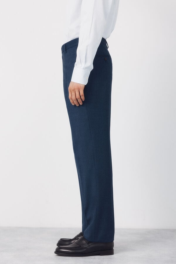 Cortefiel Coolmax birdseye trousers Blue