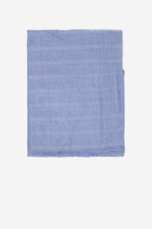 Cortefiel Lurex textured scarf Blue