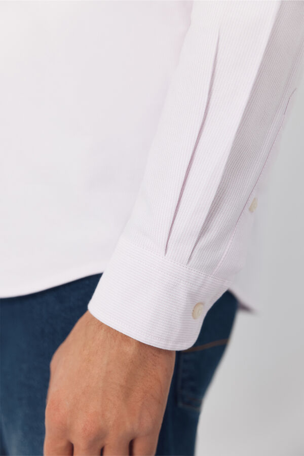 Cortefiel Candle stripe oxford shirt Pink