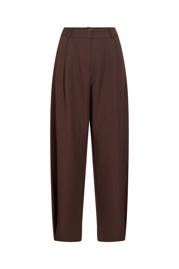 Vila Wide trousers with pleats Dark brown
