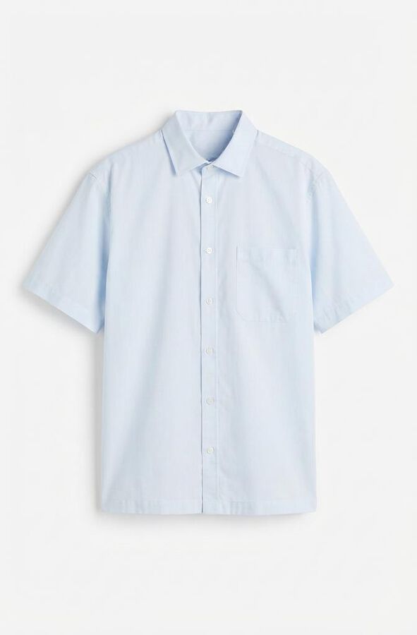 Cortefiel Gingham short sleeve shirt Blue