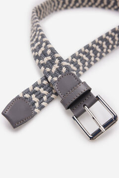Cortefiel Two-tone woven belt Gray