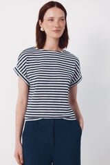 Cortefiel Striped t-shirt Printed blue