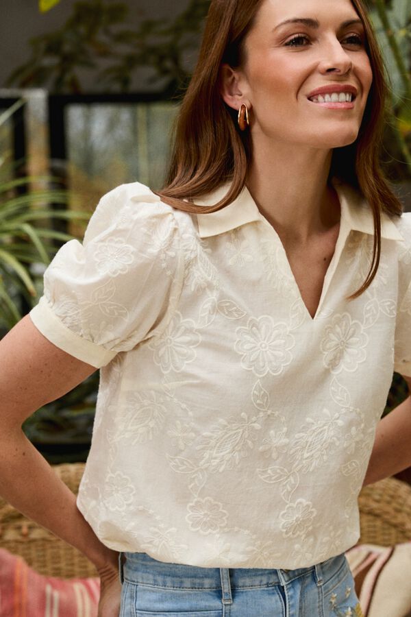 Pol&iacute;n Et Moi Blusa de bolinhas Arantxa Branco