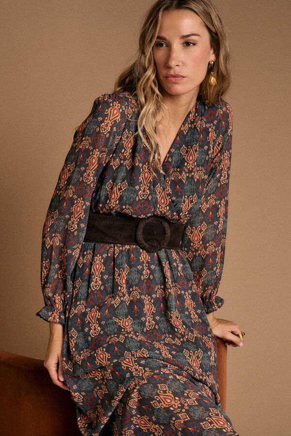 Polín Et Moi Vestido longo estampado esmeralda Verde