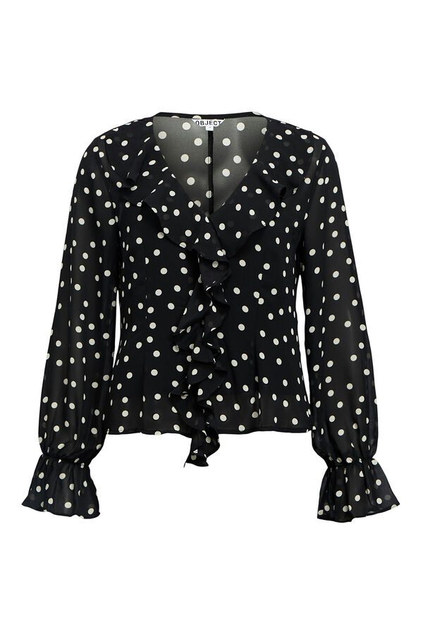 Object Blusa de gaze estampada Preto