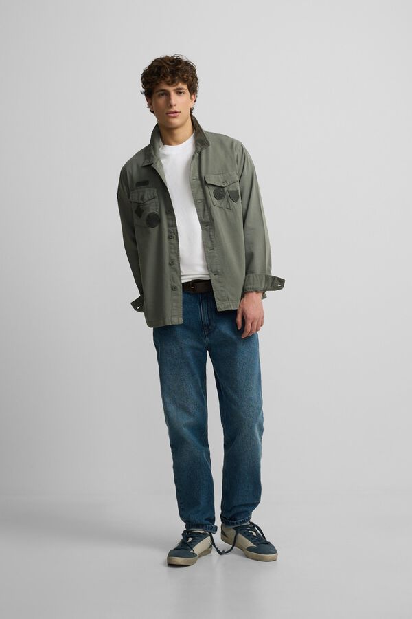 Silbon Patches overshirt Green