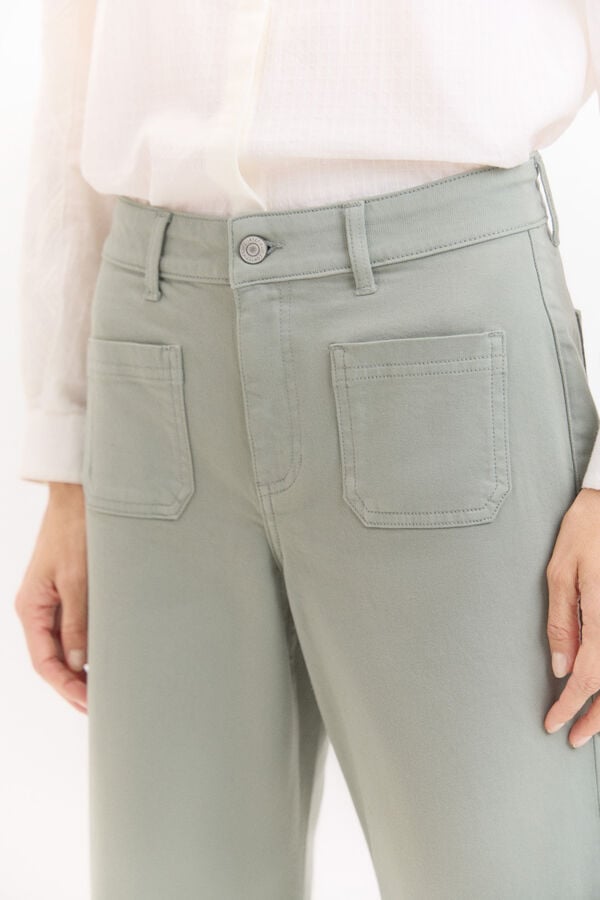 Cortefiel Marine Pockets Trousers Green