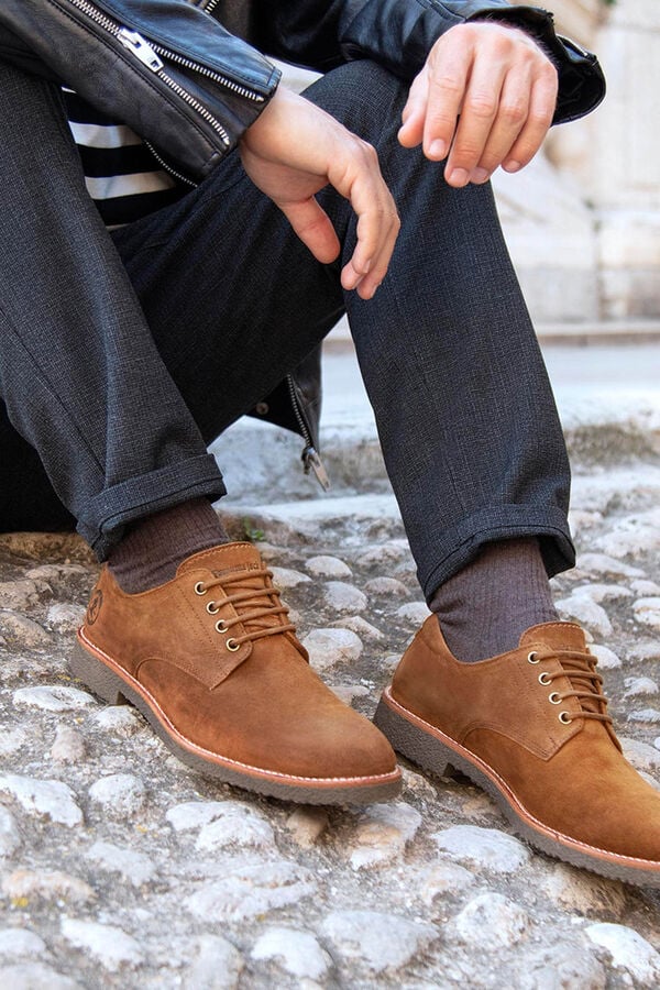 Panama Jack Zapato hombre piel Marr&oacute;n