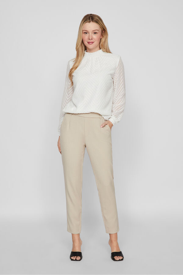 Vila Blusa de manga comprida com gola alta Branco